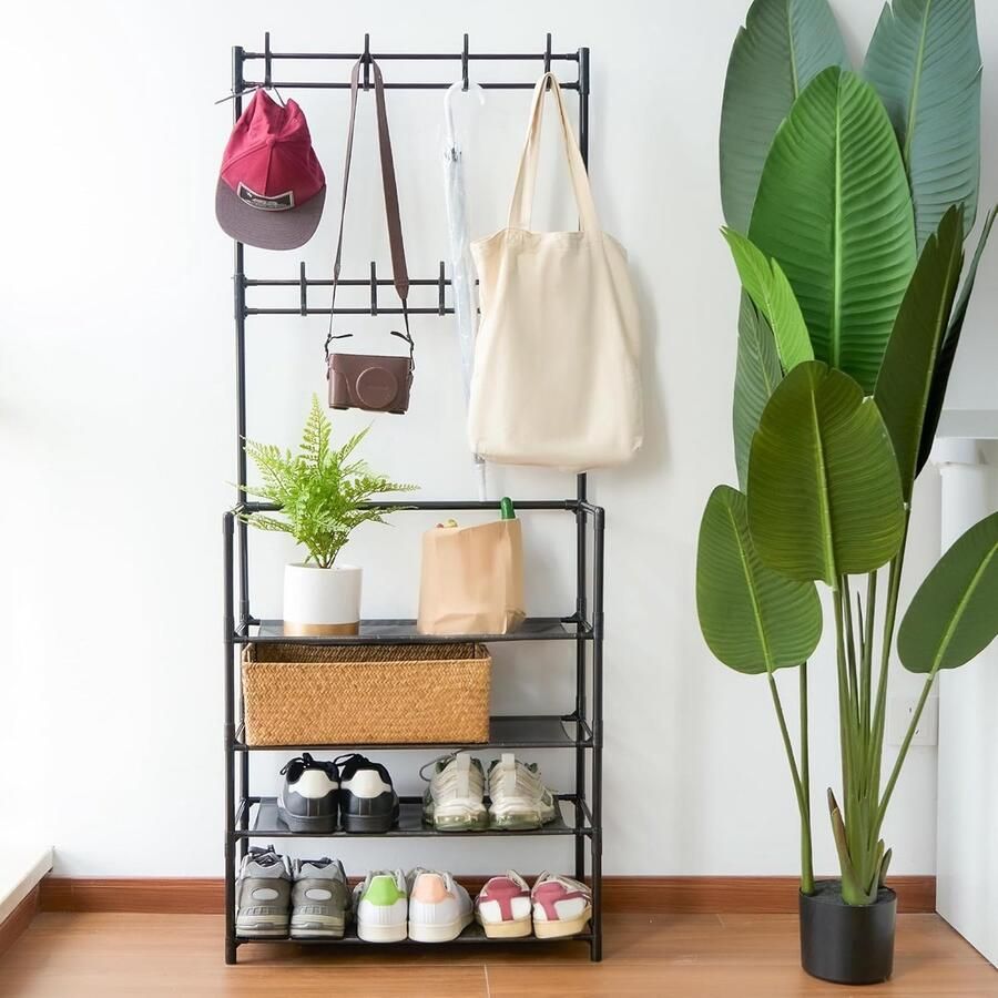 Luvetrex Multifunctionele Kapstok met Schoenrek voor Organisatie en Opslag