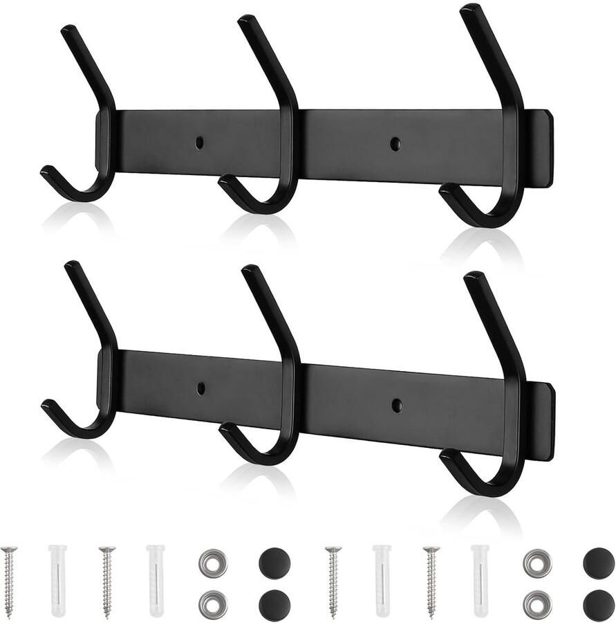 Multifunctionele Kapstokhaak Ruimtebesparend 1 stuk Zwart Roestvrij staal