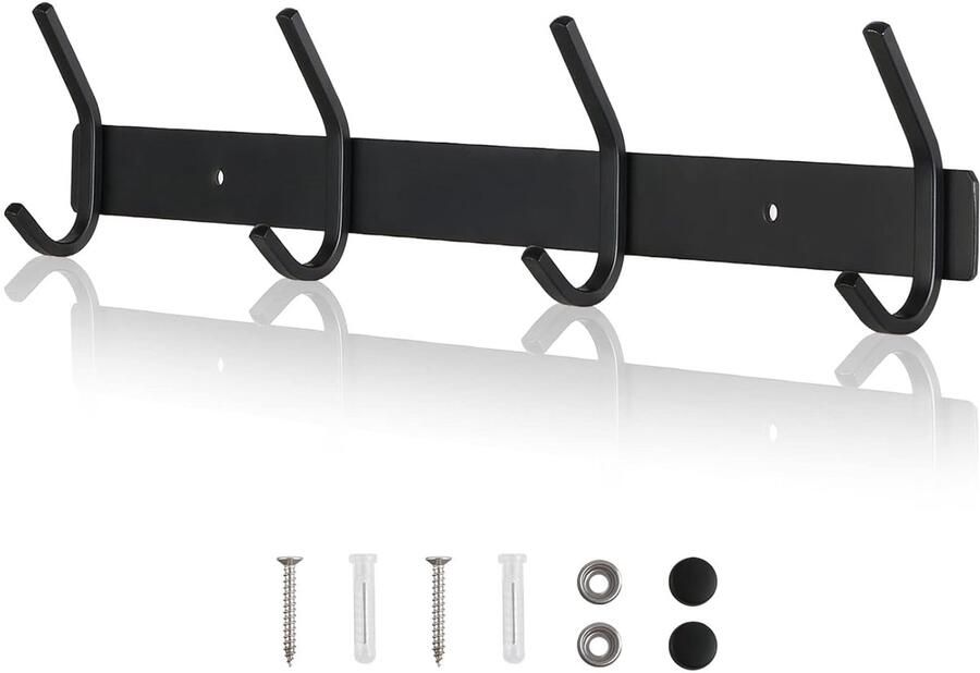 Multifunctionele Kapstokhaak Ruimtebesparend 1 stuk Zwart Roestvrij staal