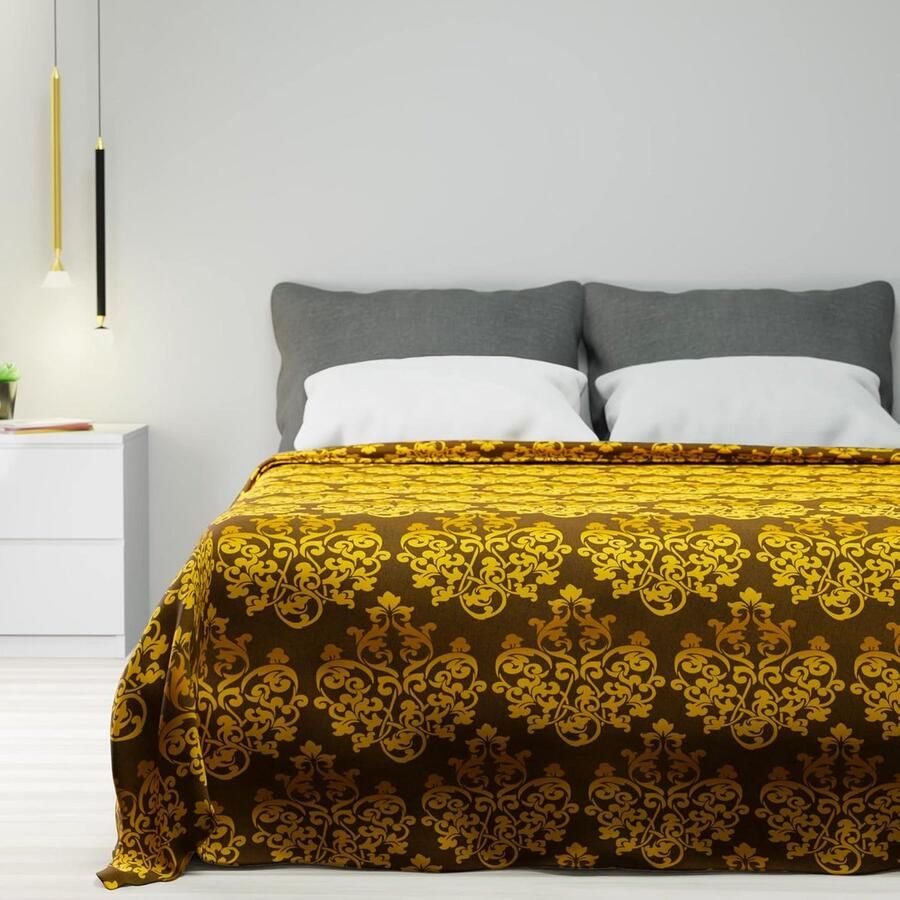 Multifunctionele Katoenen Dekens voor Tweepersoonsbed en Eenpersoonsbed Luxe Gouden Bedsprei