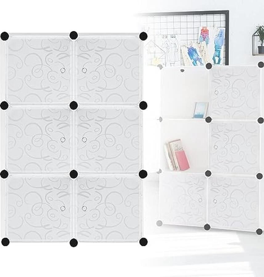 Multifunctionele Kledingkast met Stofdichte Deuren en Opbergrekken voor Slaapkamer en Woonkamer