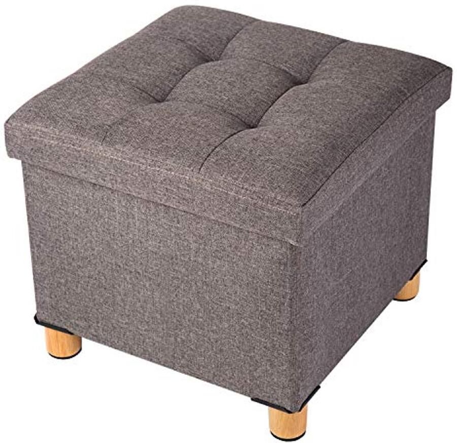 Multifunctionele Kruk met Opbergruimte en Deksel Bruin 38 x 38 x 38 cm