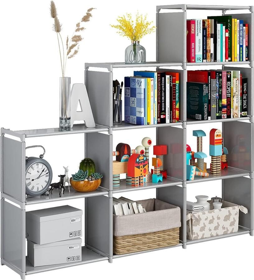 Multifunctionele Kubus Boekenkast Grijs 9 Opbergunits