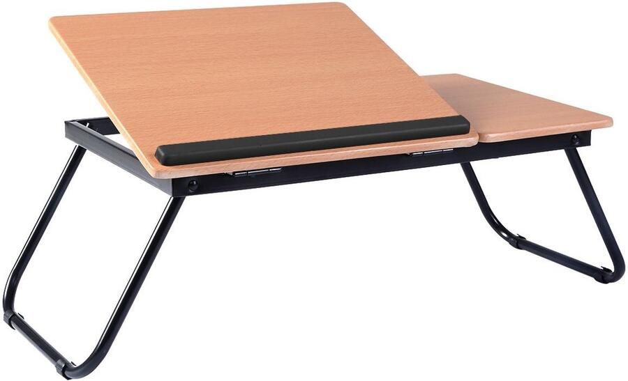 “Multifunctionele Laptoptafel – Draagbaar en Opvouwbaar Kantelbaar Blad Zwart”