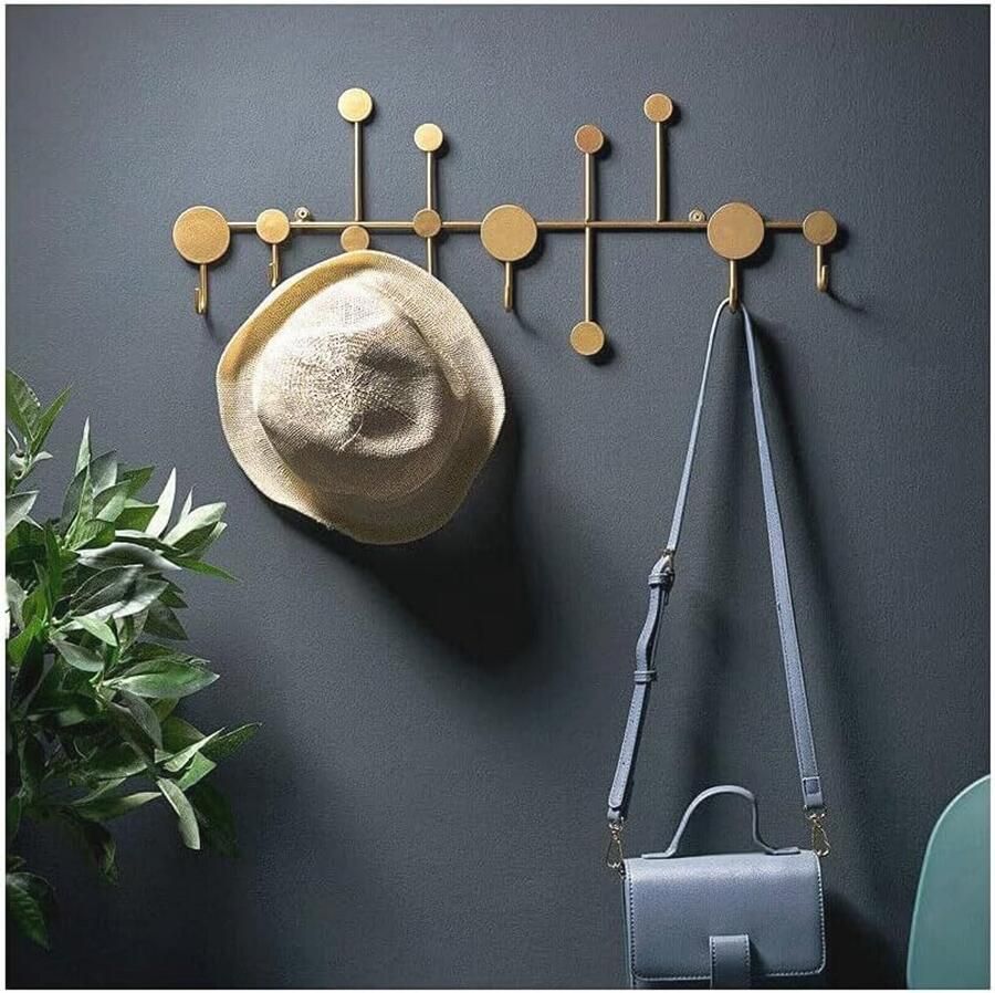 Multifunctionele metalen haaklijst met 6 haken voor wandgarderobe kapstok en handdoekhaken