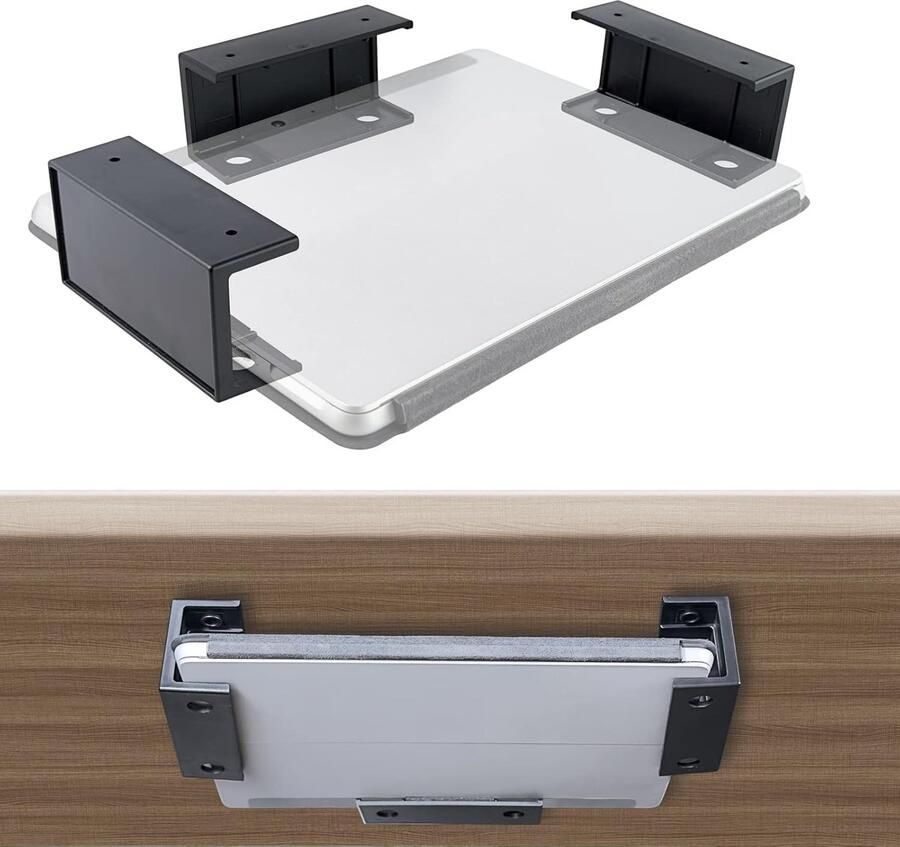 Multifunctionele ondertafelhouders Ruimtebesparende opslag voor laptop tablet toetsenbord en meer Optimaliseer uw werkplek Eenvoudige montage met schroeven of plakband