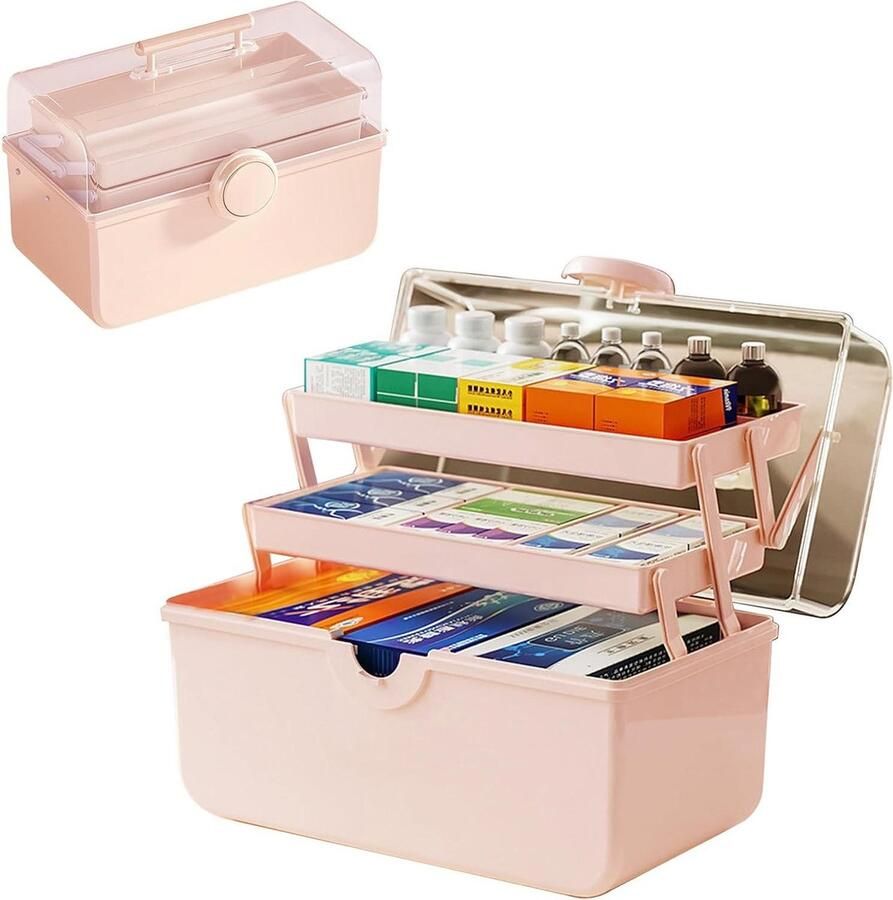 Multifunctionele opbergdoos 35 cm groot medicijndoos draagbaar sorteerdozen haaraccessoires cosmetica medicijnorganizer knutselorganizer