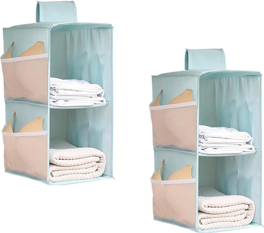 Luvetrex Multifunctionele Opvouwbare Hangkast met Meerdere Vakken en Mesh Zijvakken voor Compacte Opslag