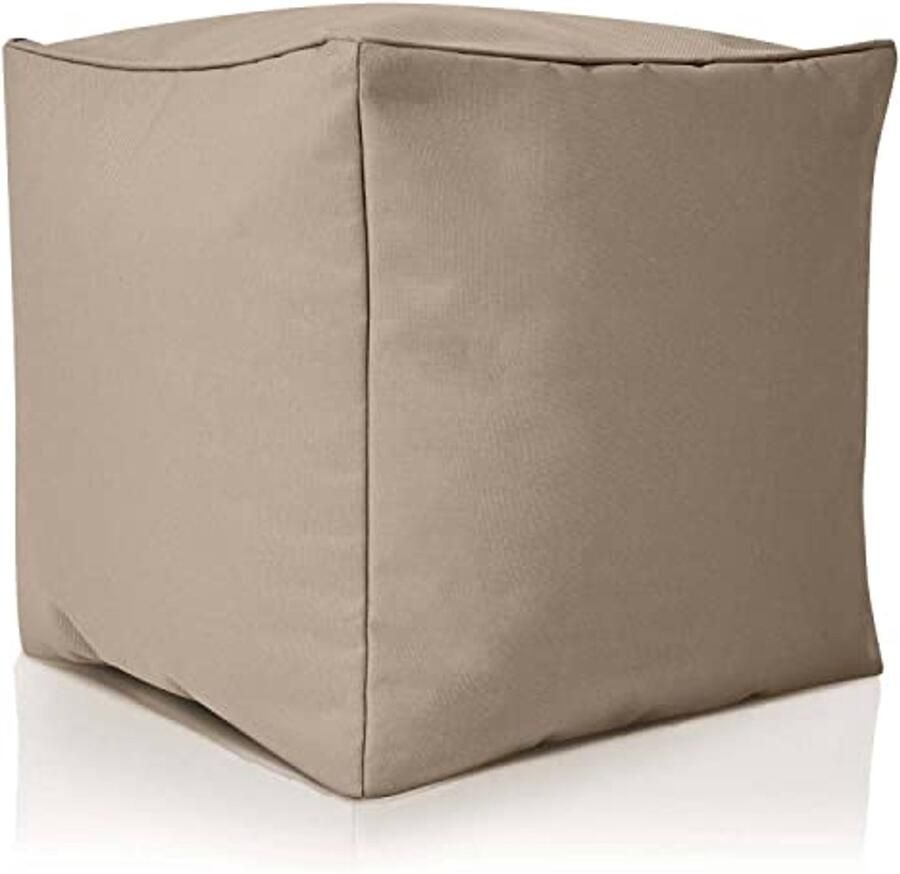 Multifunctionele Outdoor Poef Kruk 40x40 cm Voetenbankje en Zitkussen voor Binnen en Buiten