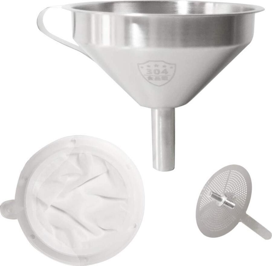 Multifunctionele roestvrijstalen trechter met filter ideaal voor sap wijn en melk