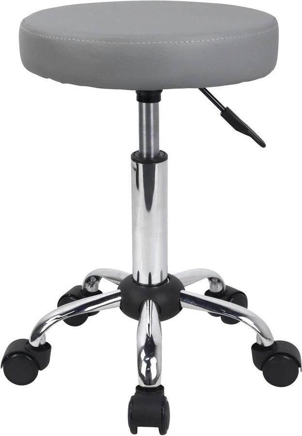 Multifunctionele rolkruk met wielen Spa verstelbare tekenkruk grijs