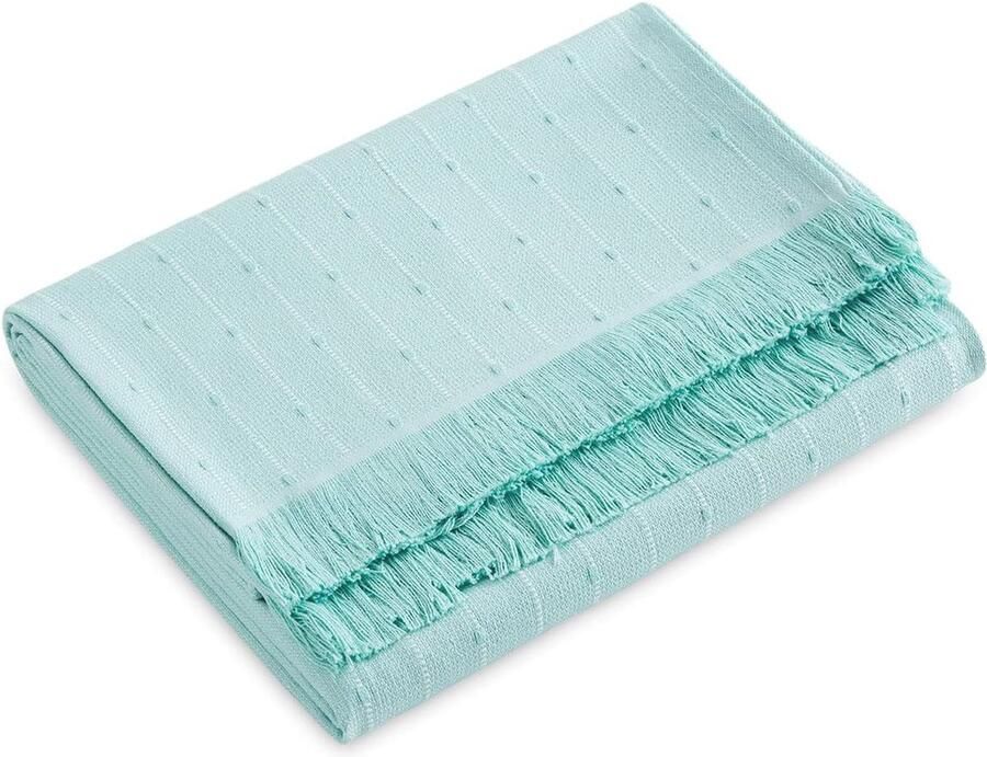 Multifunctionele sprei voor bank en bed Katoen en polyester comfortabel en praktisch mintgroen 330 x 260 cm