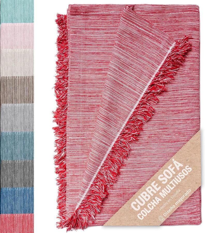 Multifunctionele Sprei voor Banken en Bedden Rood Gemêleerd 180 x 260 cm