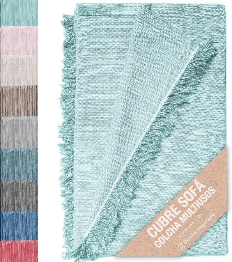 Multifunctionele Sprei voor Banken en Beds – Watergroen 180 x 260 cm