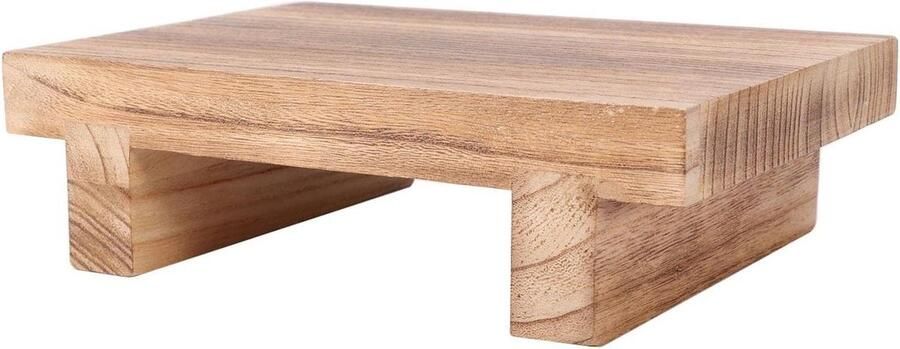 Multifunctionele stabiele opstapkruk massief hout voor hoge bedden kinderen volwassenen keuken woonkamer kast 25 x 18 x 7 cm hout Houten kruk