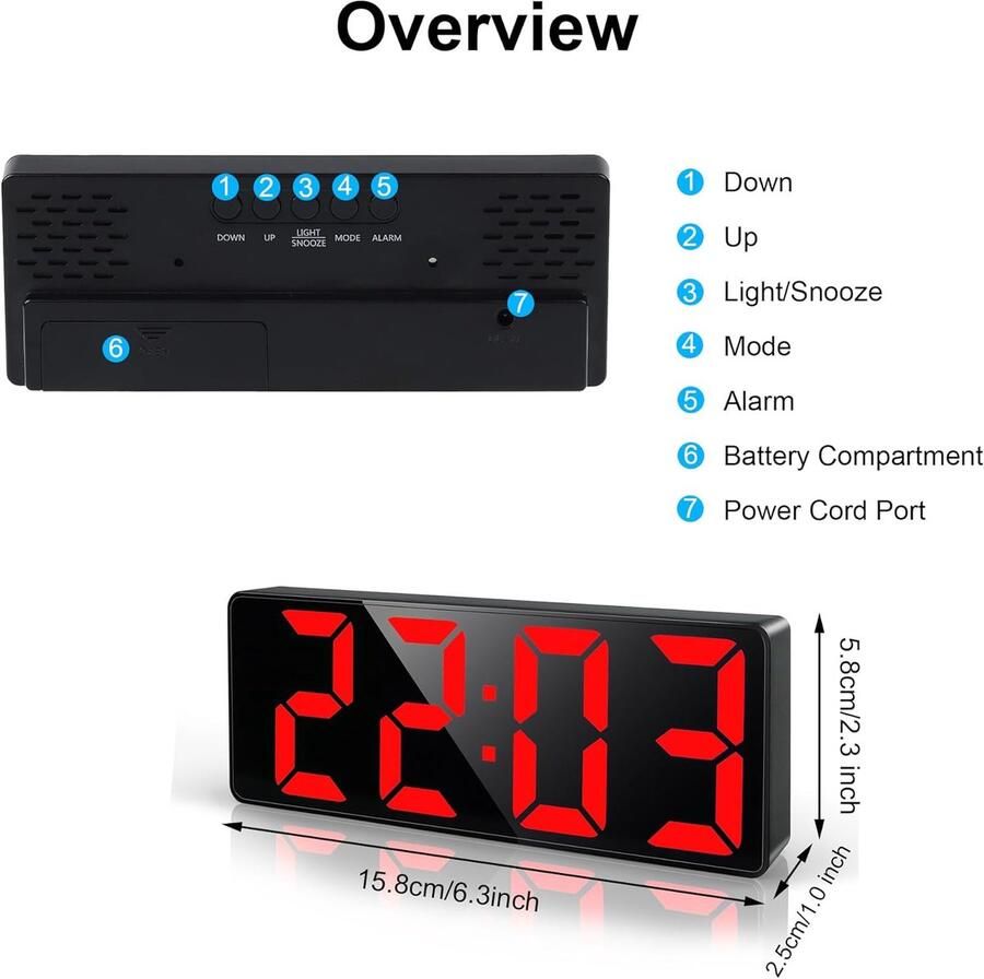 Multifunctionele stille digitale elektronische klok wekker bureau woonkamer