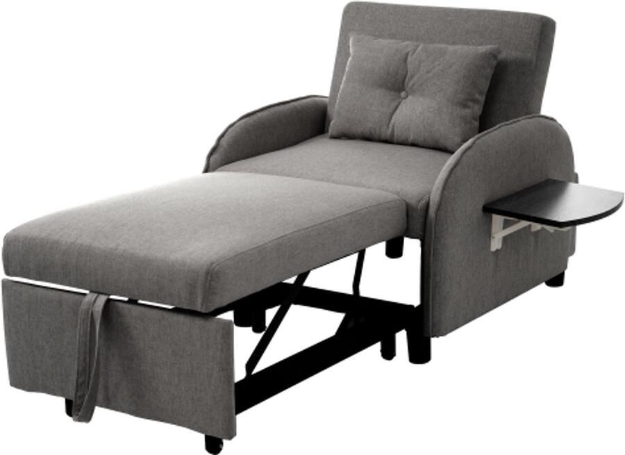 Zonder merk Gotagee Multifunctionele uitschuifbare eenpersoons slaapbank met bedfunctie ligstoel en fauteuil drievoudig verstelbare slaapbank ideaal voor kleine ruimtes met opklapbare theetafels 123 (73) x 167 x 78 cm