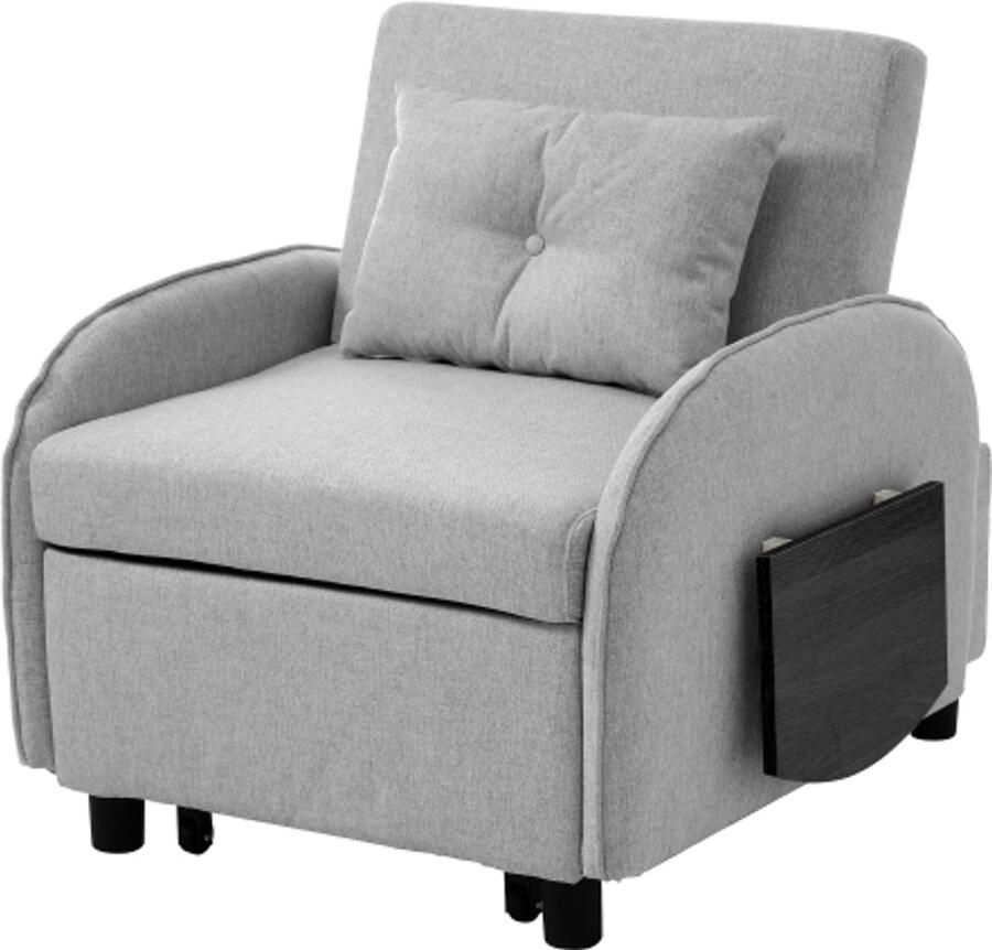 Zonder merk Gotagee Multifunctionele uitschuifbare eenpersoons slaapbank met bedfunctie ligstoel en fauteuil drievoudig verstelbare slaapbank ideaal voor kleine ruimtes met opklapbare theetafels 123 (73) x 167 x 78 cm