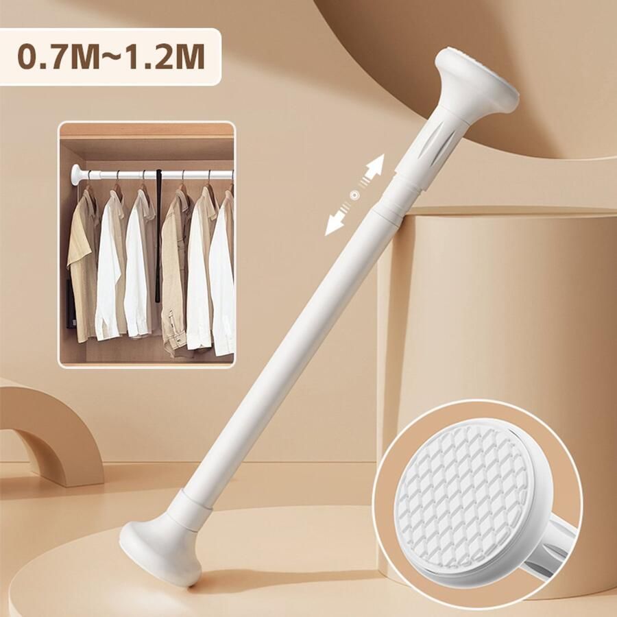 Multifunctionele Uitschuifbare Stang Zonder Boren Garderobestang-douchegordijnstang-70 tot 120 cm Tot 160 KG Draagkracht