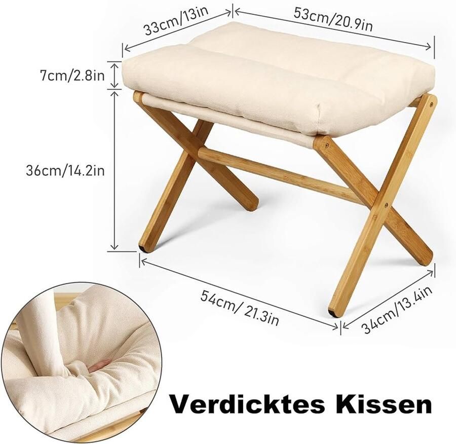 Multifunctionele voetenbank Bamboe 1 stuk 54x34x36 cm