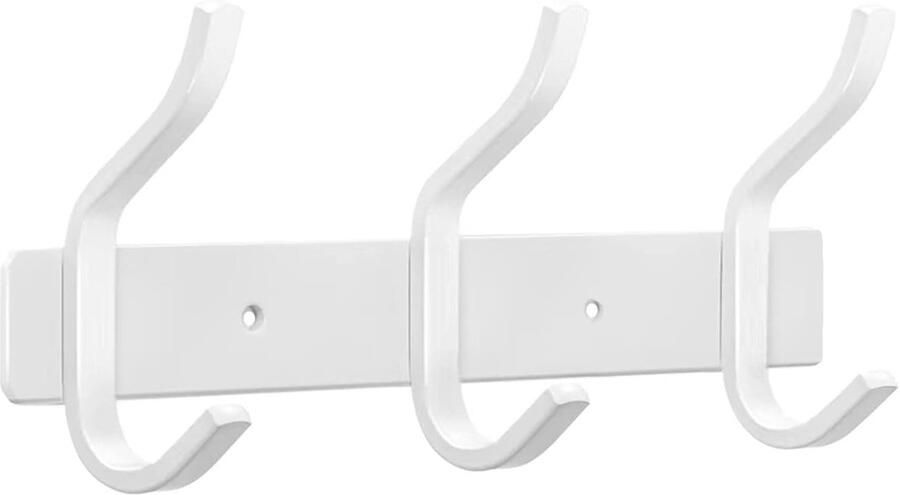 Multifunctionele Wandkapstok Roestvrij Staal 6 Haken Verkrijgbaar in Zwart en Zilver