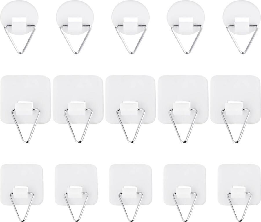Multifunctionele zelfklevende fotohaken 15-delige set voor het ophangen van foto's kunst en kleding
