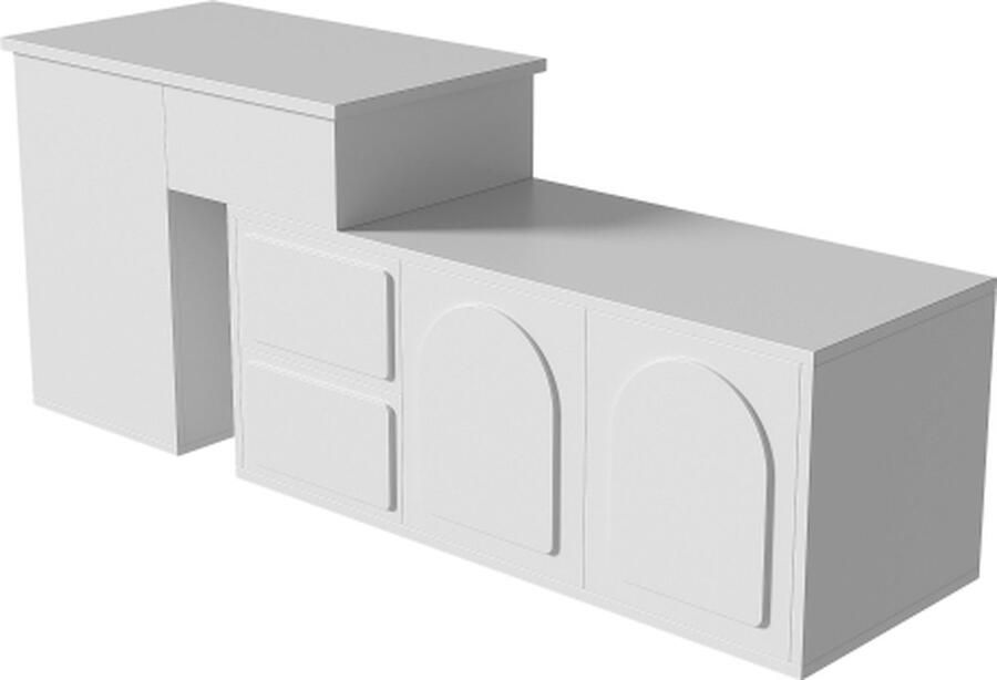 Zonder merk Gotagee Multifunctionele zijkast glazen planken in hoogte verstelbare tafel 16-kleuren verstelbare verlichting woonkamer kast opbergmeubel dressoir