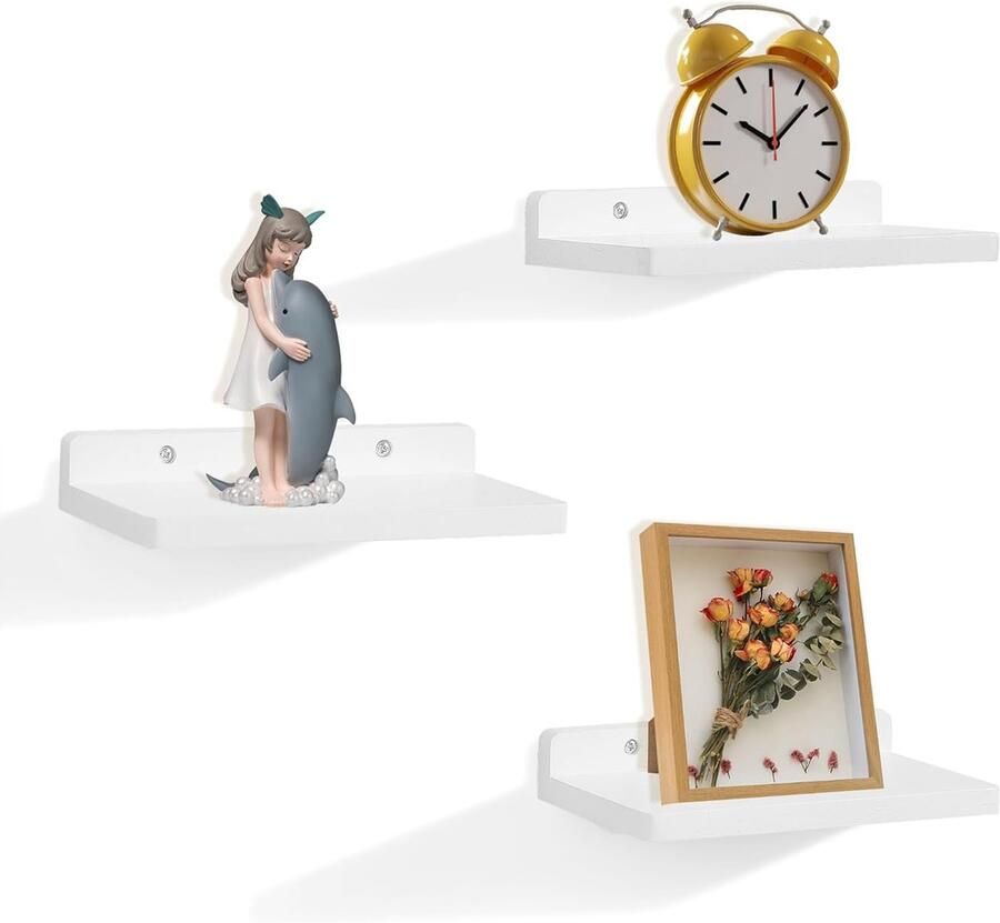 Multifunctionele zwevende planken set van 3 eiken 12 7 x 21 5 x 3 8 cm