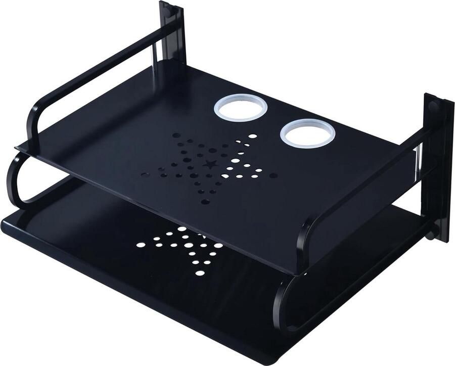 Multimedia Zwevend Wandrek DvD-spelers en TV-accessoires Dubbele Laag Zwart Stevig Materiaal