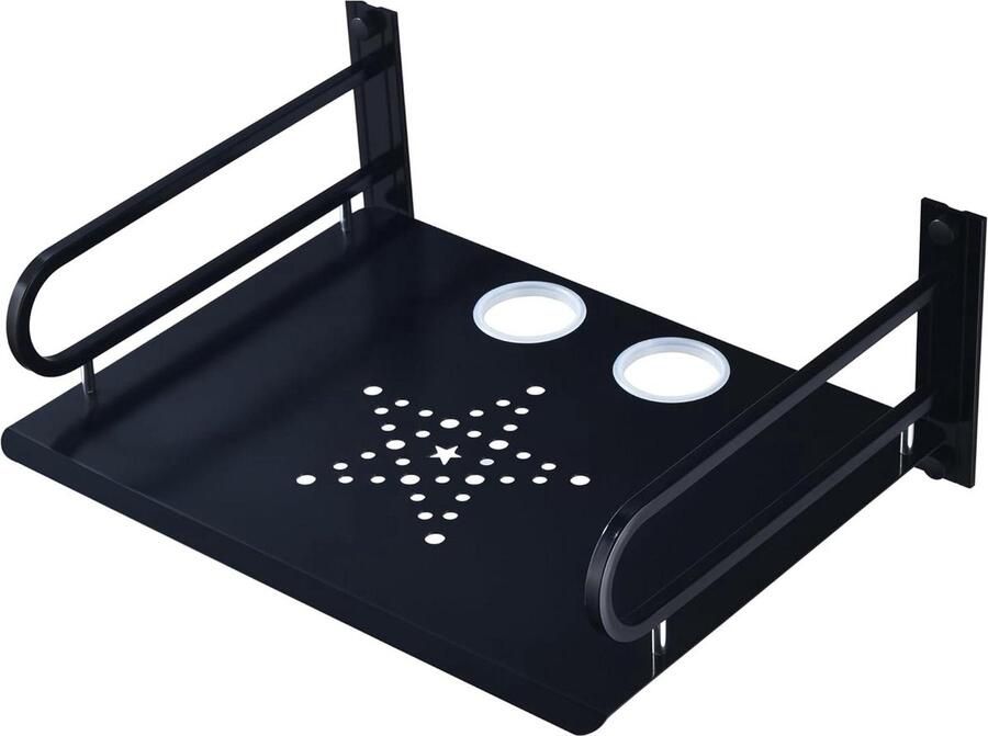 Multimedia zwevend wandrek DVD-spelers kabeldozen spelconsoles enkele laag zwart MDF