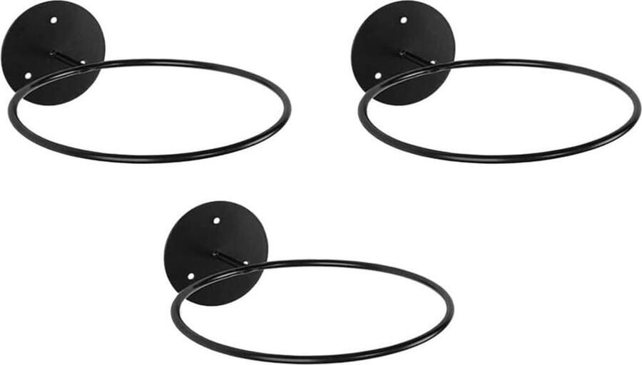 Muur balhouder metalen balstandaard balhouder: 3 stuks muurbeugel balhouder standaard voor basketbal voetbal volleybal oefenbal softball display zwart