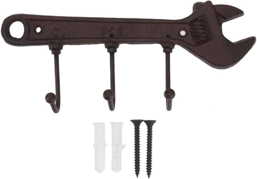 Retro muur hangende kapstok met industriële stijl haken (wrench) sterk dragend smeedijzeren hanger voor wanddecoratie in slaapkamer en keuken