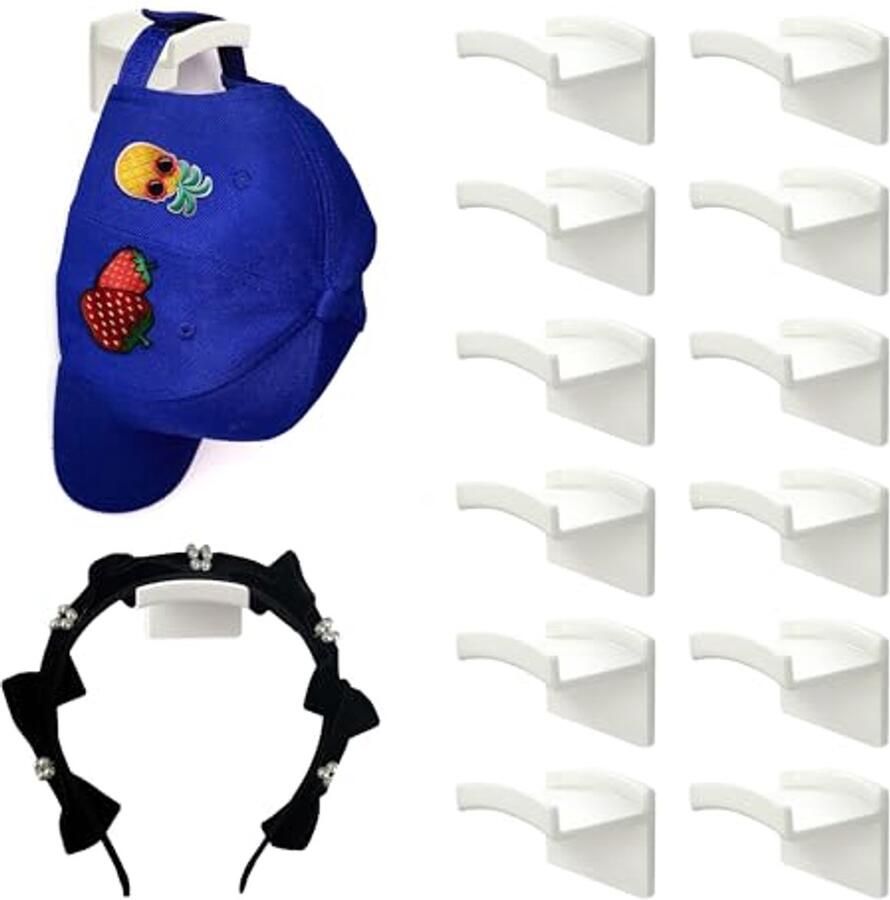Muur Hoedenrek (14-pack) Zelfklevende Hoedhaken voor Organisatie en Decoratie