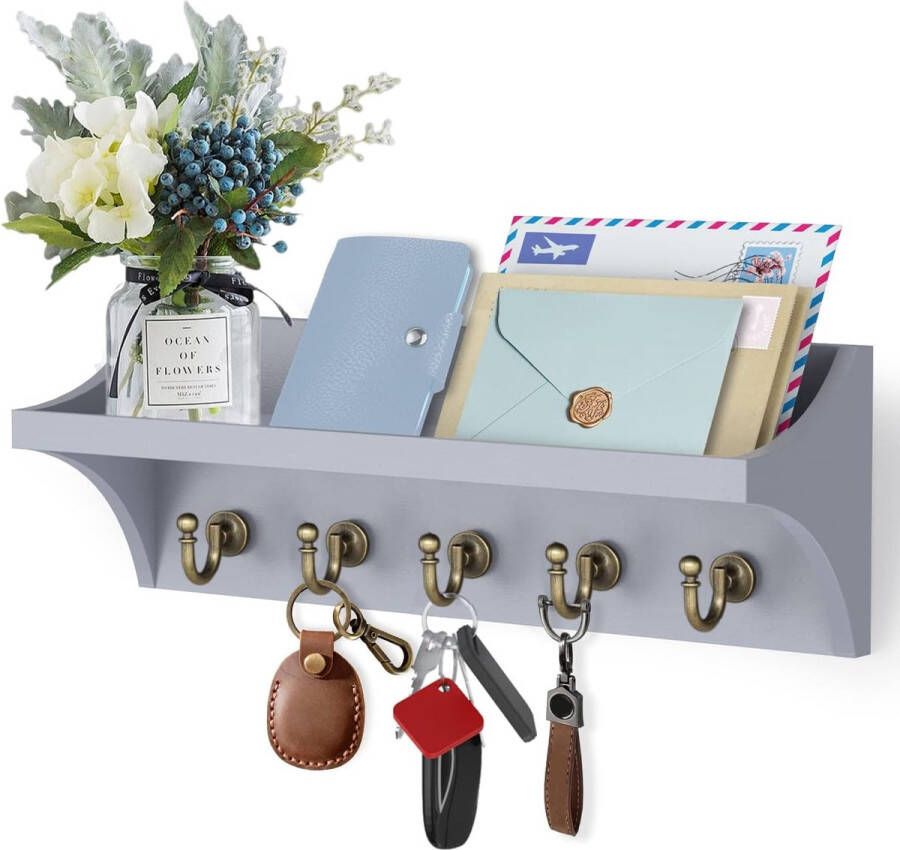 Organizer voor sieraden wandrek met afneembare armbandstang met 16 haken perfecte opslag voor oorringen halskettingen en armbanden sieradendisplay