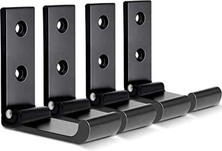 Muurhaak met Stompe Hoekontwerp en Aluminium Wally Haak 4-Delige Opvouwbare Kapstokken voor Jassen en Tassen