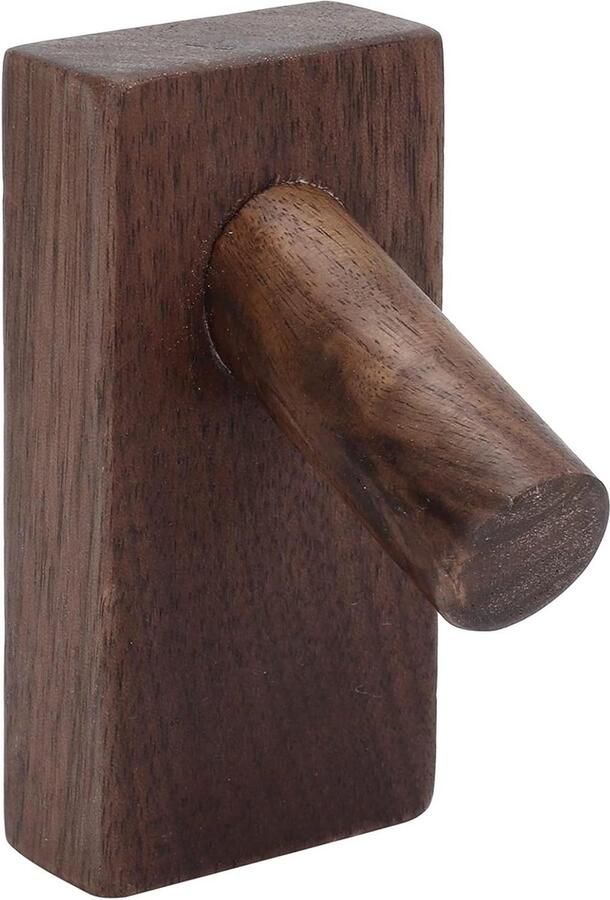 Muurhaken Enkele Haak voor Wandmontage Houten Kapstokhaak met Jas en Handdoek Opknoping