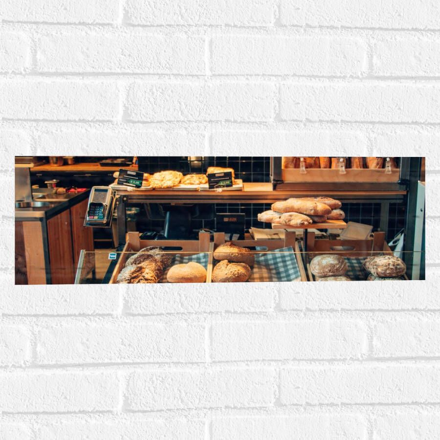 Muursticker Bakkerij Brood Vitrine 60x20 cm Foto op Muursticker