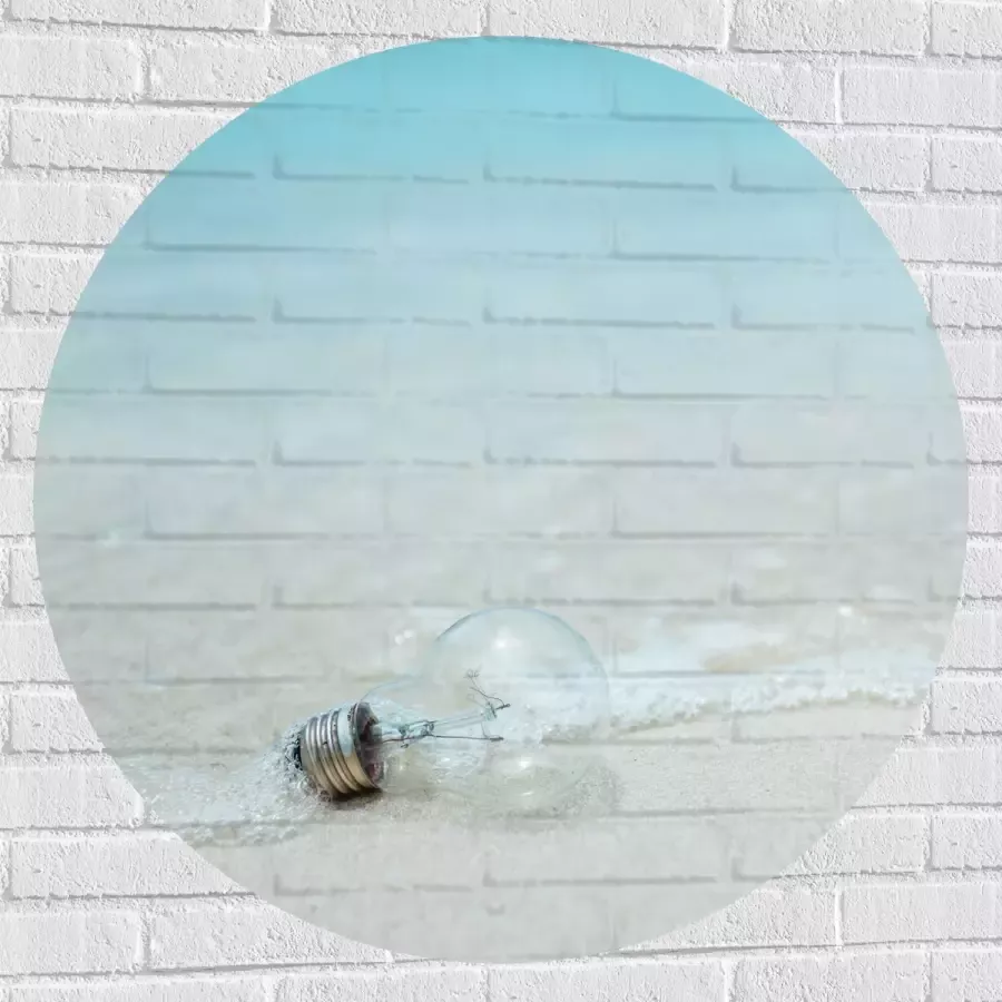 Muursticker Cirkel Lamp op het Strand 100x100 cm Foto op Muursticker