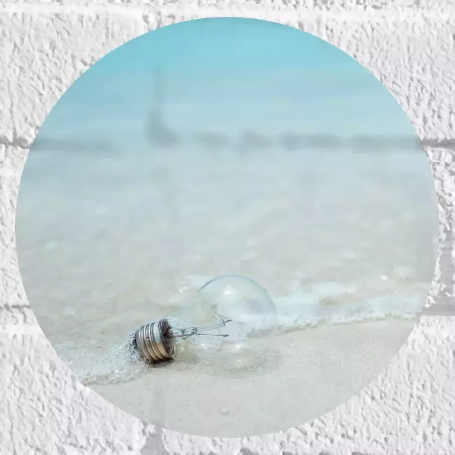 Muursticker Cirkel Lamp op het Strand 20x20 cm Foto op Muursticker