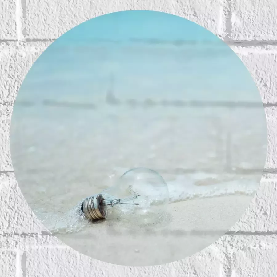 Muursticker Cirkel Lamp op het Strand 30x30 cm Foto op Muursticker