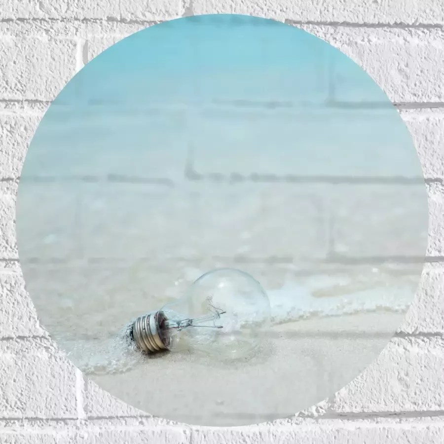 Muursticker Cirkel Lamp op het Strand 40x40 cm Foto op Muursticker