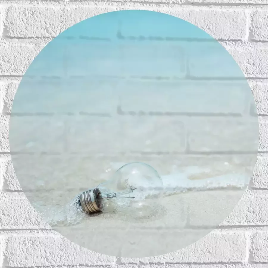 Muursticker Cirkel Lamp op het Strand 50x50 cm Foto op Muursticker