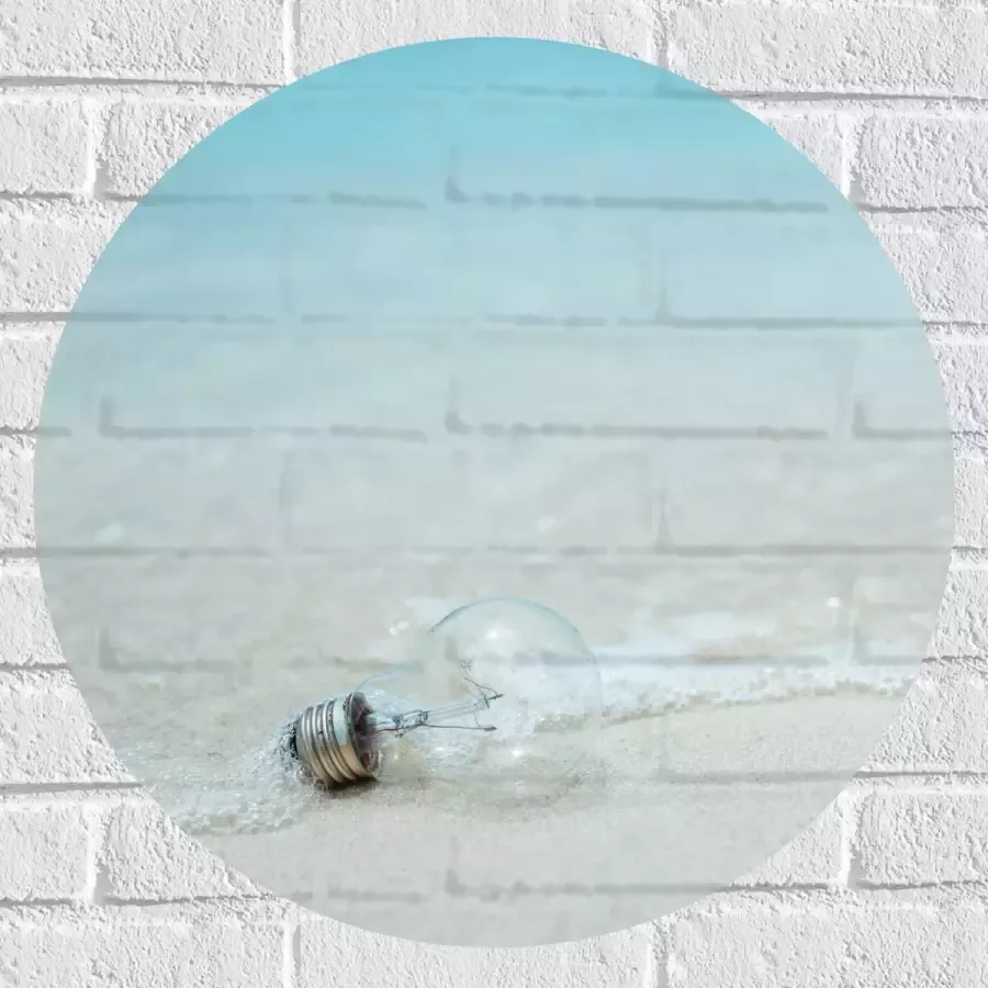 Muursticker Cirkel Lamp op het Strand 60x60 cm Foto op Muursticker