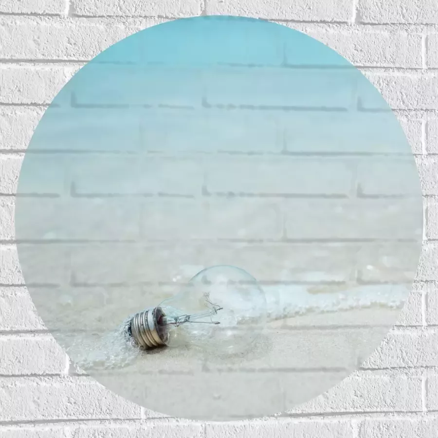 Muursticker Cirkel Lamp op het Strand 70x70 cm Foto op Muursticker