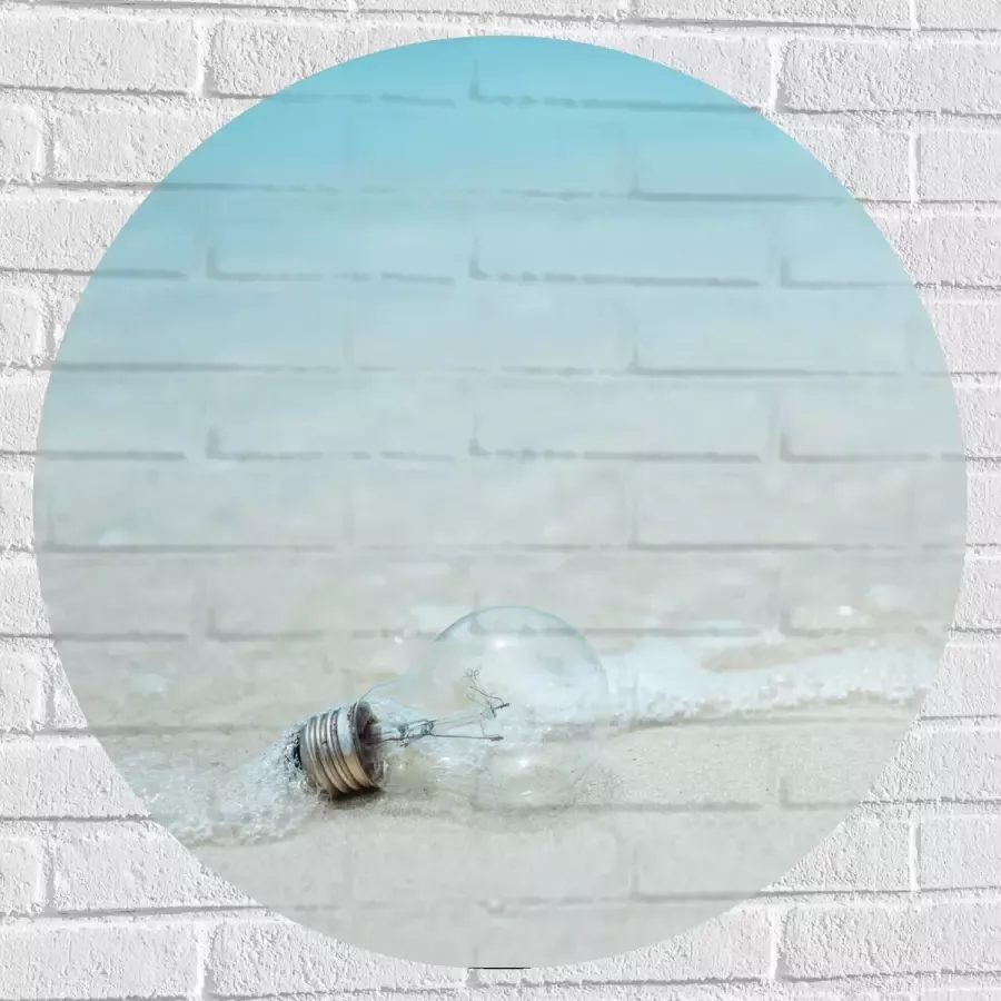 Muursticker Cirkel Lamp op het Strand 80x80 cm Foto op Muursticker