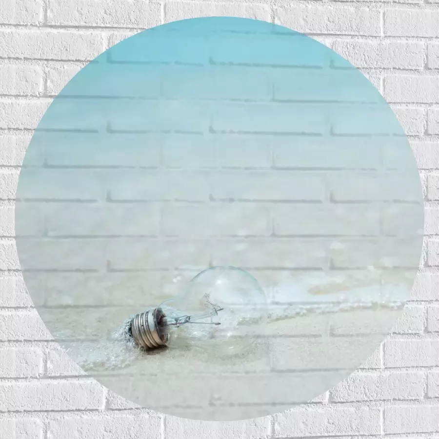 Muursticker Cirkel Lamp op het Strand 90x90 cm Foto op Muursticker