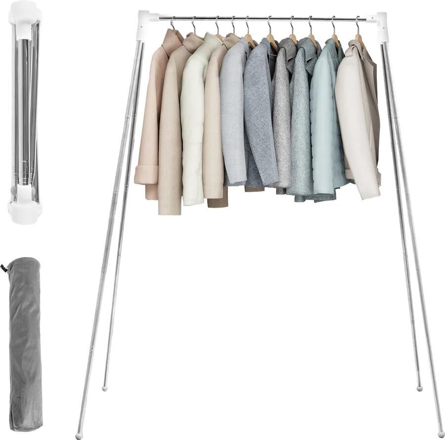 My North Star- Kledingrek- Opvouwbaar en Draagbaar- Uitschuifbaar Kledingrek Verstelbaar Reiskledingrek- Lichtgewicht Kledingrek voor Reizen- Dans- Camping Wasserij