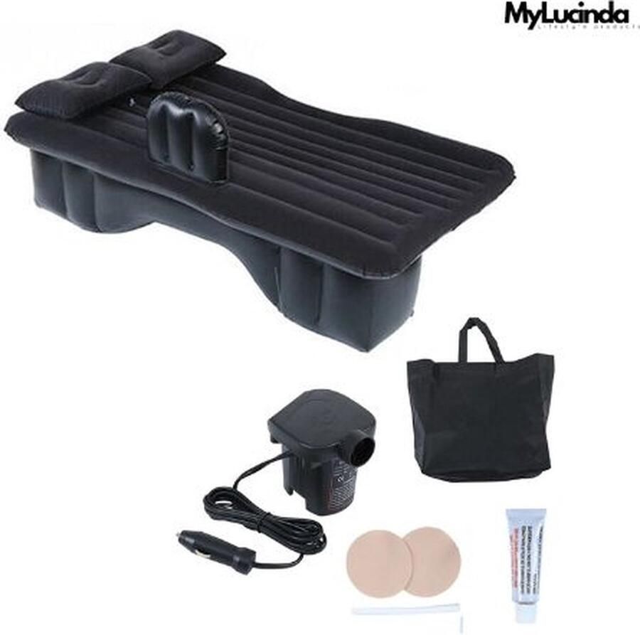 Mylucinda Luchtbed Voor Auto – 132x70x37 cm – Opblaasbaar Bed Met Pomp Tas Kussens En Reparatieset – Ideaal Voor Onderweg