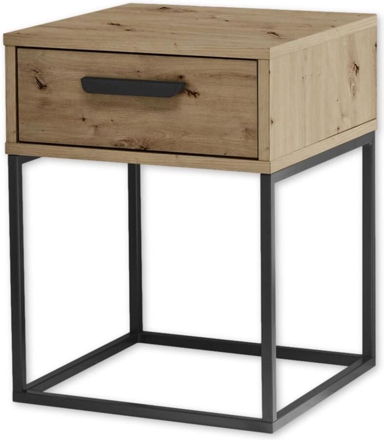 Nacht kastje in artisan eiken look met lade modern design 40 x 52 x 385 cm (B H D) nachtkastje zwart 60 cm hoog