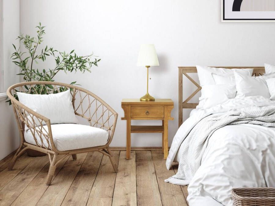 Nachtkastje 1 lade en 1 legplank Teak houtlook WEKEA L 50 cm x H 55 cm x D 40 cm